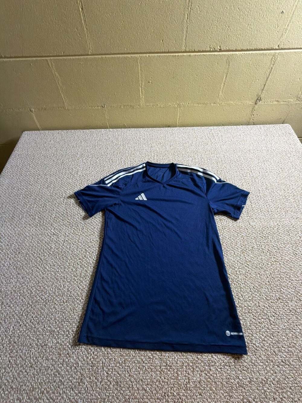 Adidas Tiro 23 Jersey Size S Navy Blue White Aeroready Soccer Shirt